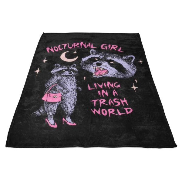 Nocturnal Girl - Fleece Blanket For Sale