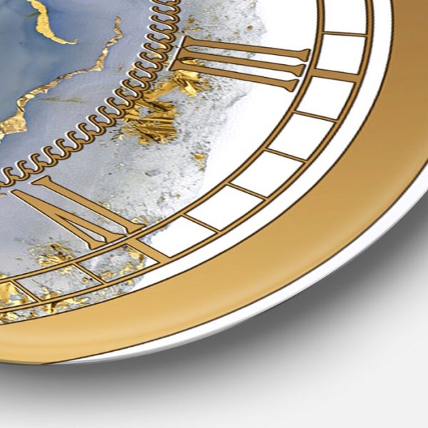 Medium Gold Blue Water Agate Fashion Wall Clock (LW222) For Cheap - Image 2