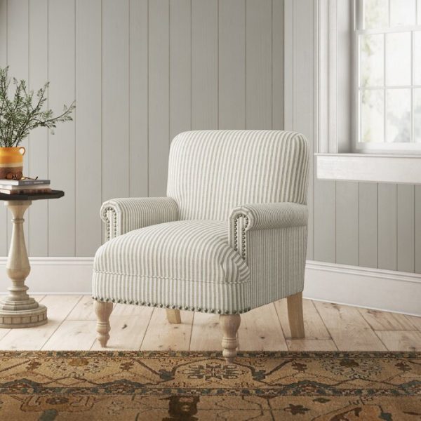 Bashir Armchair Beige White #1801HW Cheap