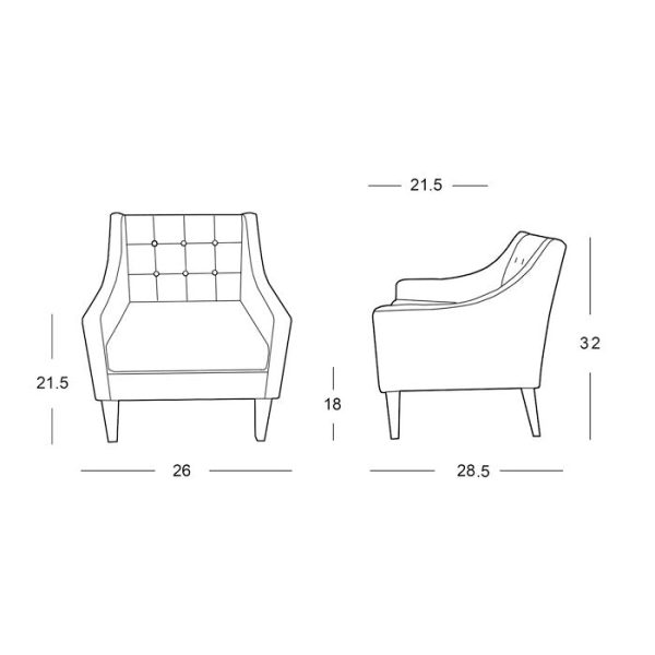 Clopton Armchair Beige Polyester Blend #1824HW Online Sale - Image 3