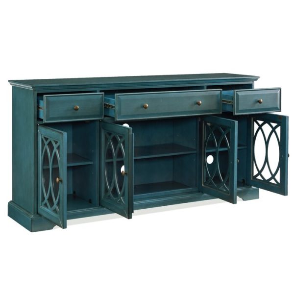Antique Blue Vitiello Tv Stand for Tv s Up to 65  (LW238) Online Hot Sale - Image 2