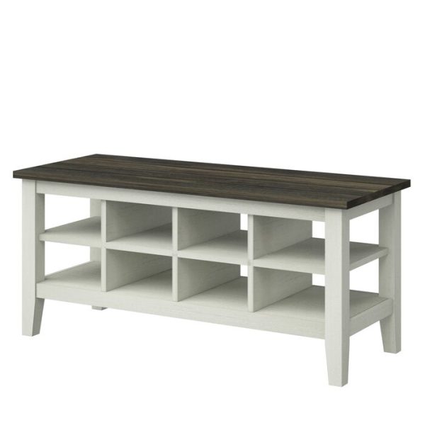Old Wood White Lorraine Cubby Storage Bench (SB832) Online Hot Sale - Image 2