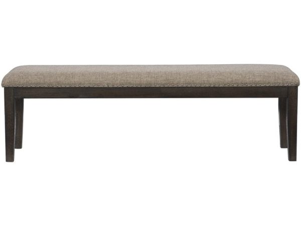 Home Elegance Gray Dining Bench with Dark Finished Wooden Legs (LW236) For Cheap - Image 2