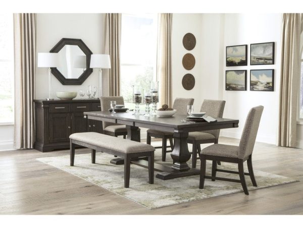 Home Elegance Gray Dining Bench with Dark Finished Wooden Legs (LW236) For Cheap