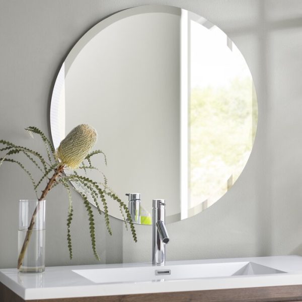 28  H x 28  W Valdosta Modern and Contemporary Beveled Frameless Bathroom   Vanity Mirror (SB836) Online Hot Sale