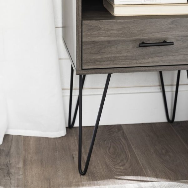 End Table with Storage Gray *AS IS #1809HW Hot on Sale - Image 4