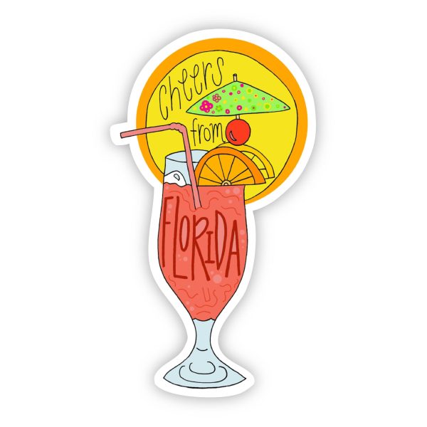Cheers from Florida Drink Sticker For Cheap